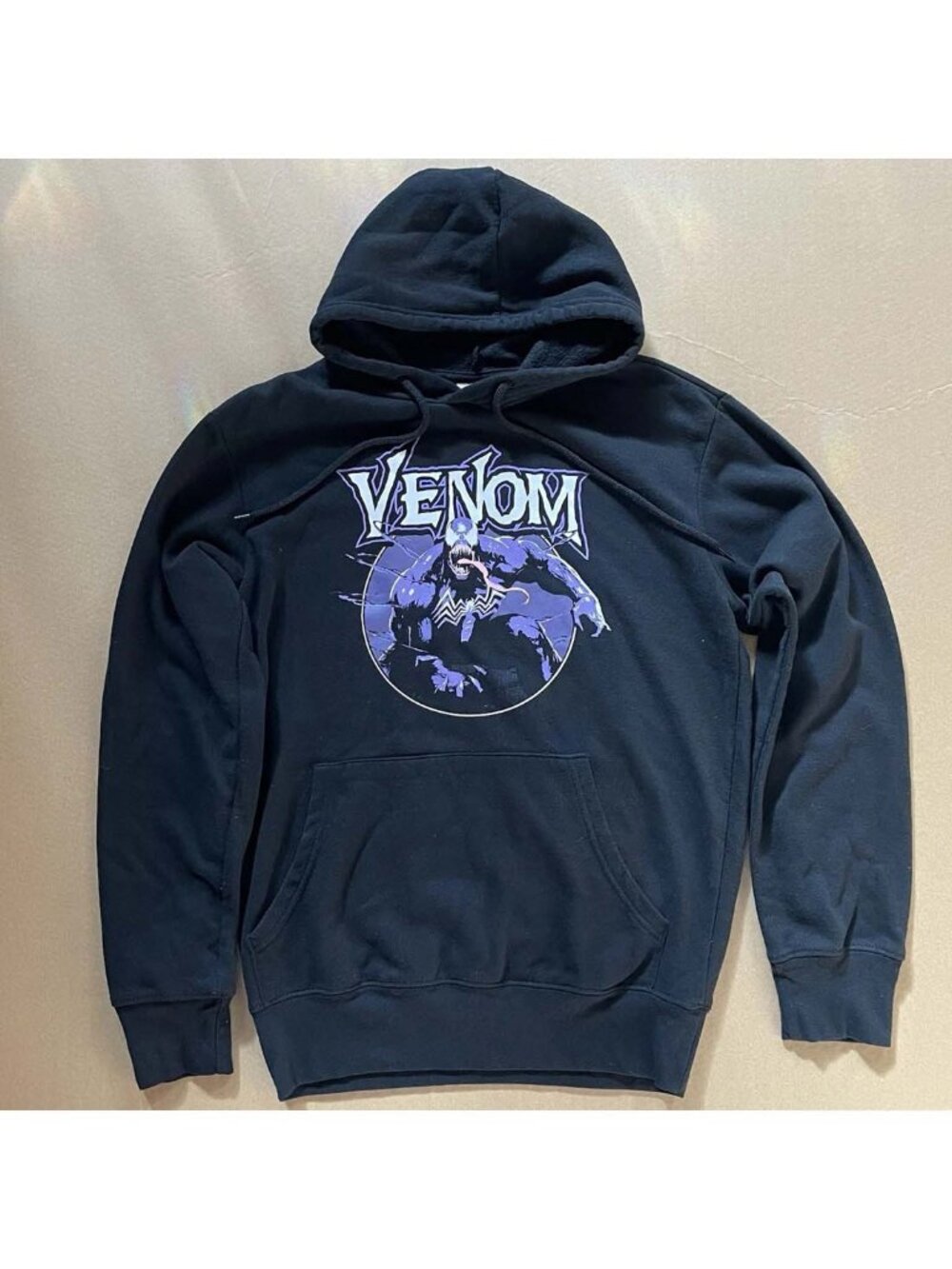 Venom Marvel Comics Graphic Print Sweatshirt Hoodie Black 80s 90s Men's Sz Small